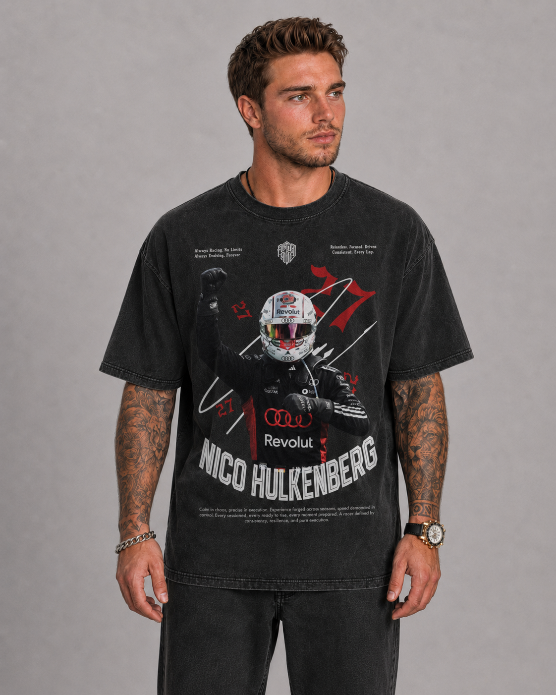 Nico F1 Number 27 Racing Fan Gear Mineral Washed