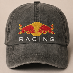 Red Racing Hat Embroidered - Cap Washed