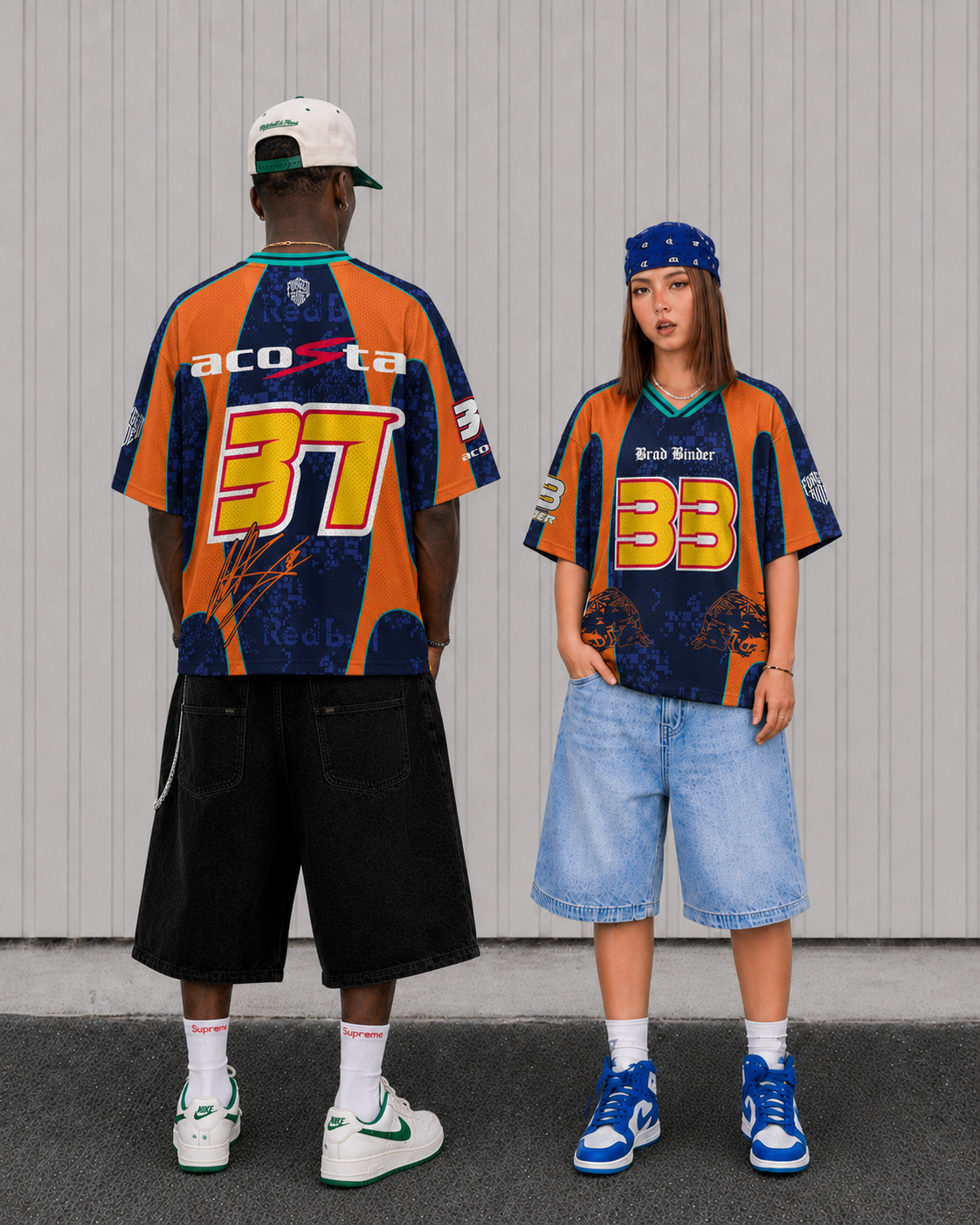 'MT' Acosta #37 Red KTM Racing Mesh Football Jersey