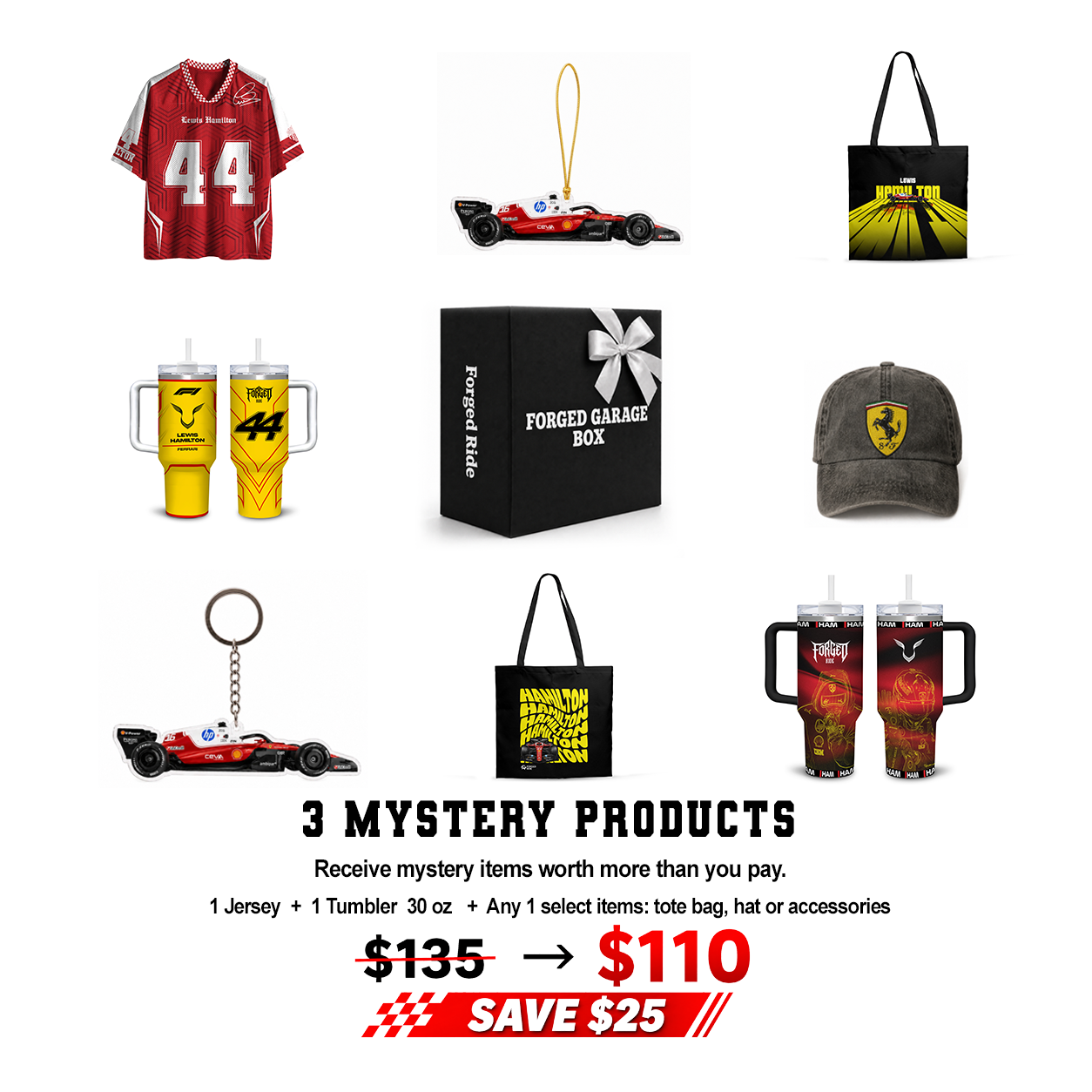 Lewis #44 Mystery Box - 3-Piece Exclusive Racing Collector’s Edition
