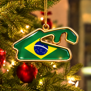 Brazil Grand Prix Track Ornament - Motorsport Holiday Decor