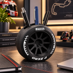 F1 Tire Pen Holder Pirelli P Zero Wheel Desk Organizer - 3D Printed Gift