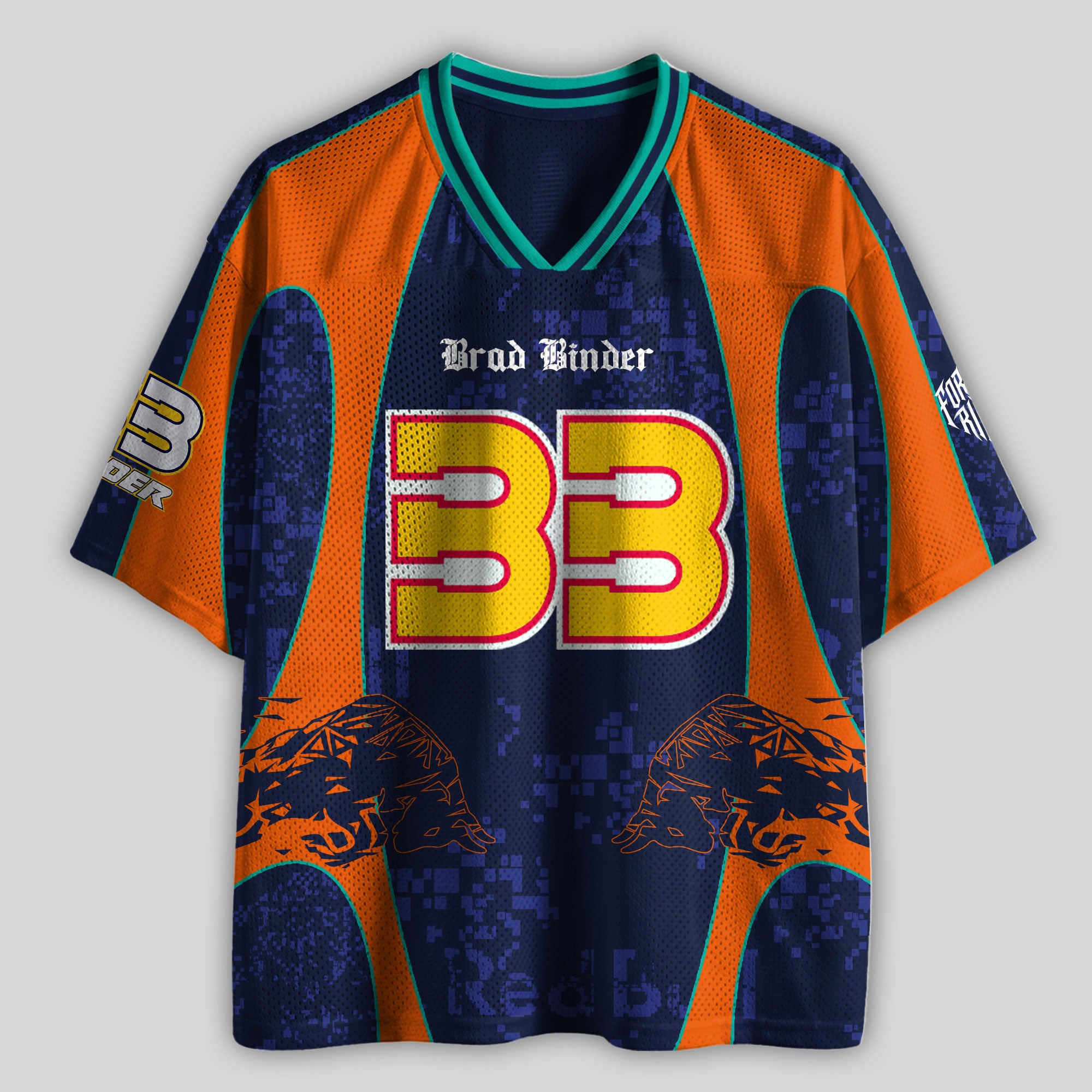 'MT' Brad #33 Red KTM Racing Mesh Football Jersey