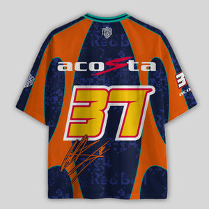 'MT' Acosta #37 Red KTM Racing Mesh Football Jersey