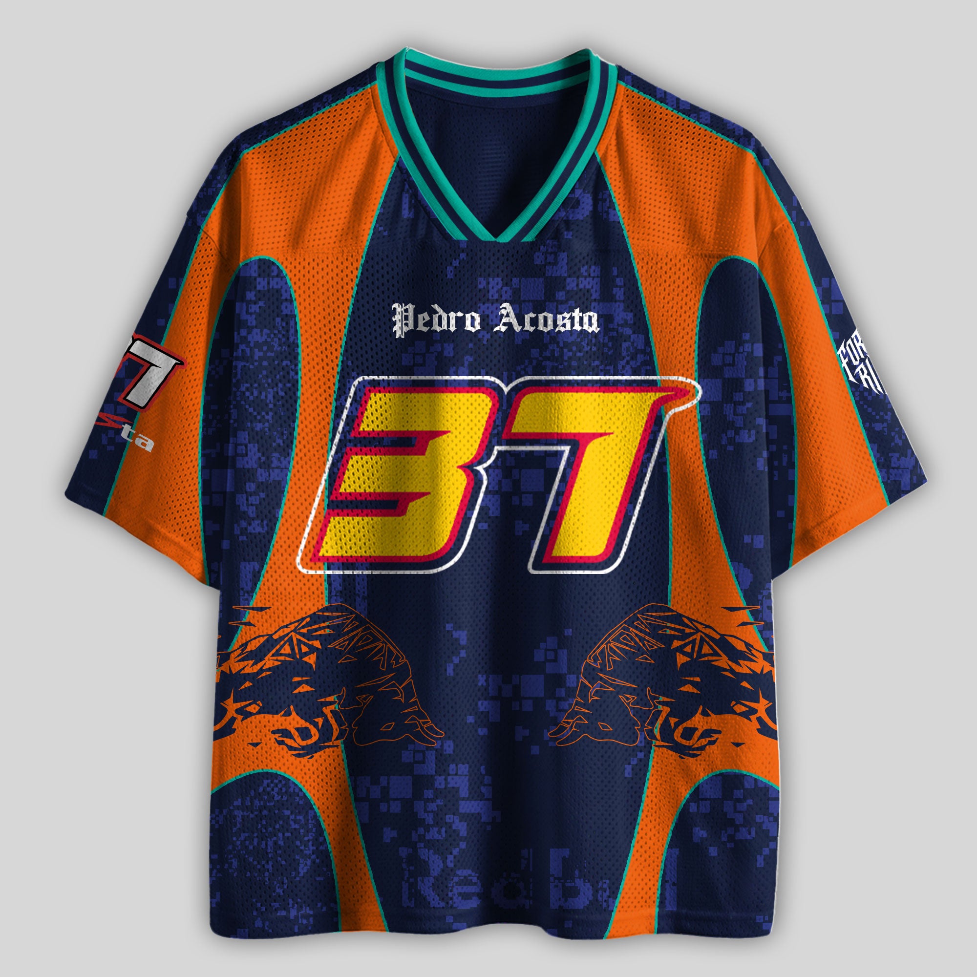 'MT' Acosta #37 Red KTM Racing Mesh Football Jersey