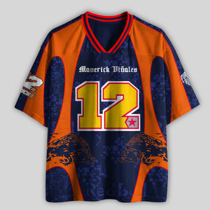 'MT' Maverick #12 Red Tech3 Racing Mesh Football Jersey