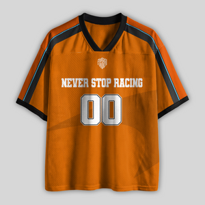 Custom Never Stop Racing Name & Number Racing Mesh Football Jersey