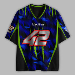 'MT' Rins #42 Monster Racing Mesh Football Jersey