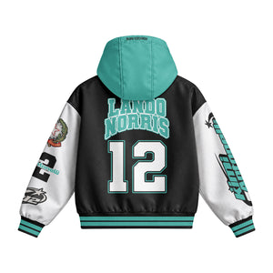Kimi #12 Racing Hooded Baseball Jacket - Streetwear Varsity Jacket