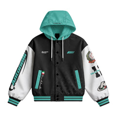 Kimi #12 Racing Hooded Baseball Jacket - Streetwear Varsity Jacket