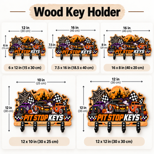 Chaos Keys Wooden Wall Key Holder - Motorsport Car Gift