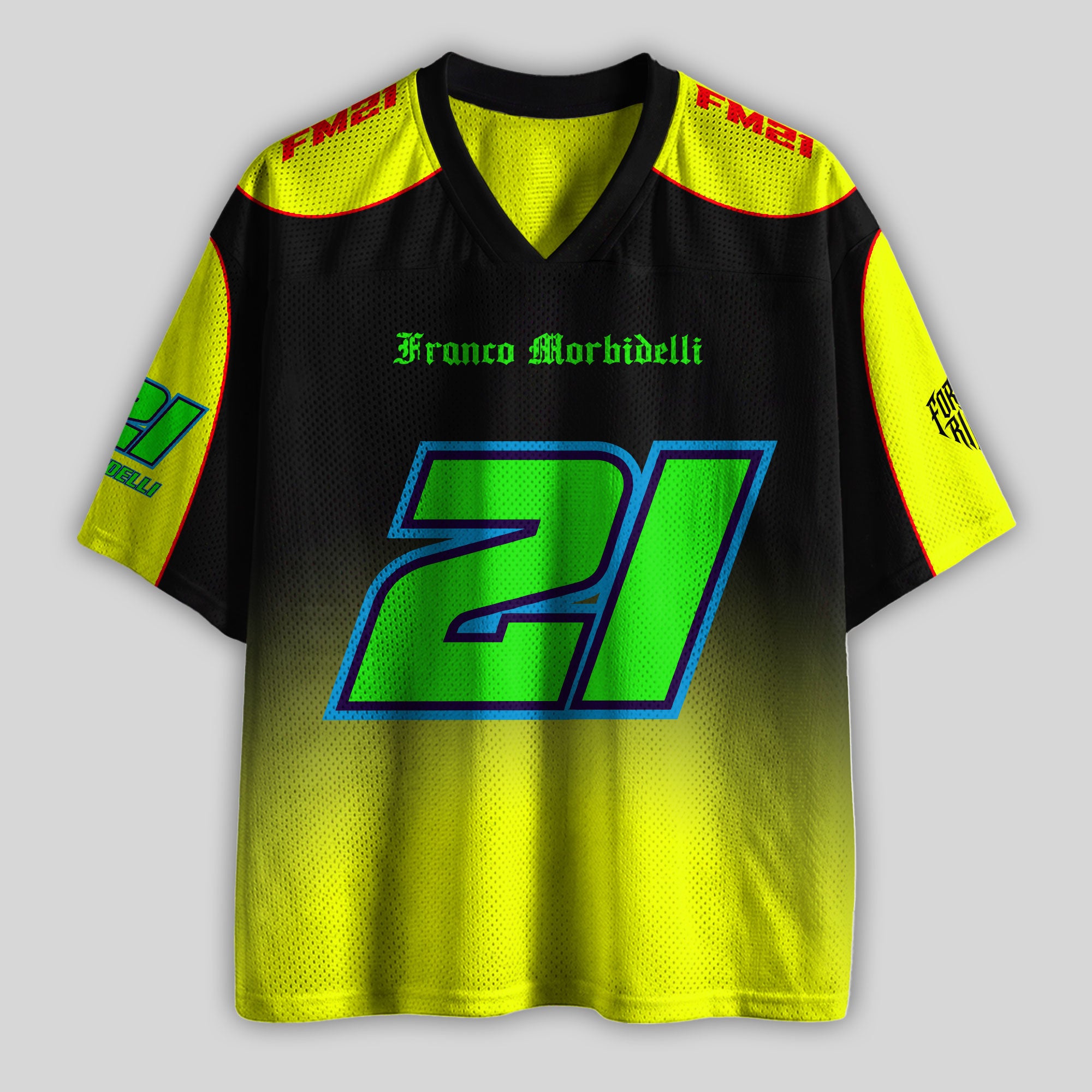 'MT' Franky 21 VR46 Racing Mesh Football Jersey
