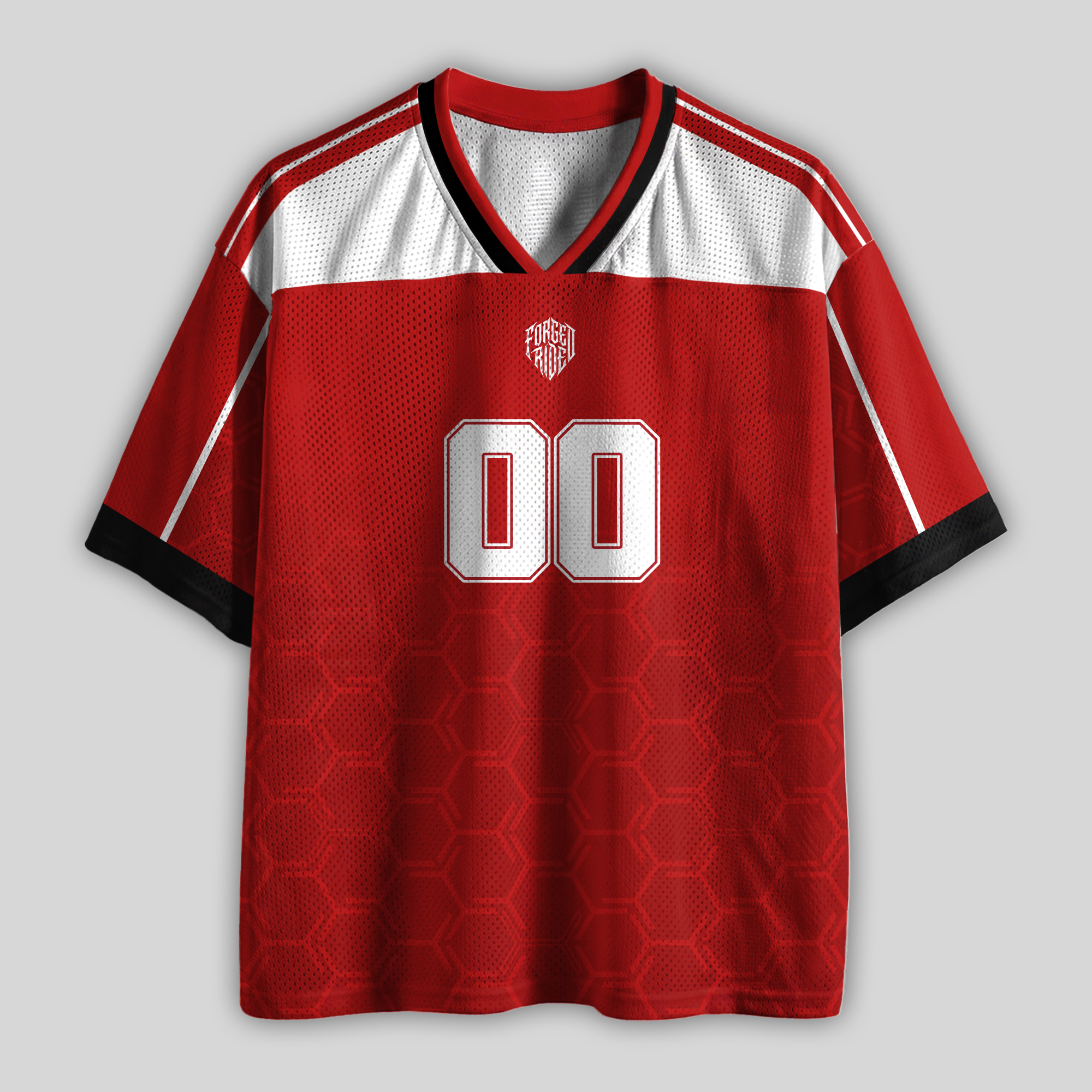 Custom Prancing Spirit Red Racing Mesh Football Jersey