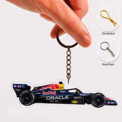 RED B F1 Racing Car Keychain – Acrylic Ornament