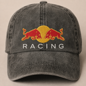 Red Racing Hat Embroidered - Cap Washed