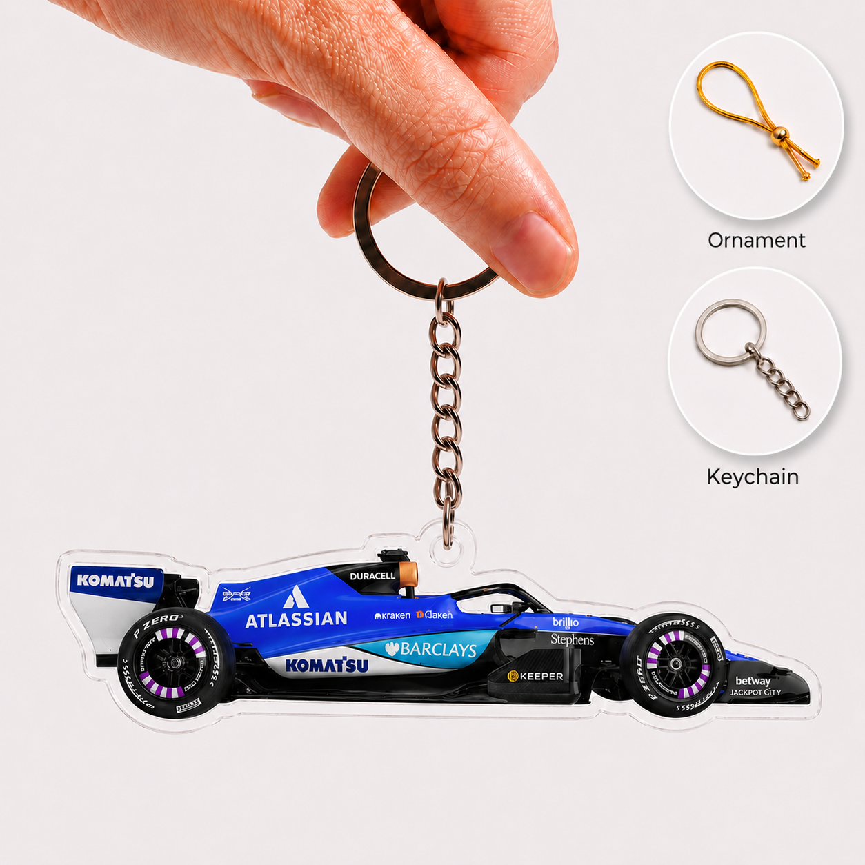 WI F1 Racing Car Keychain – Acrylic Ornament