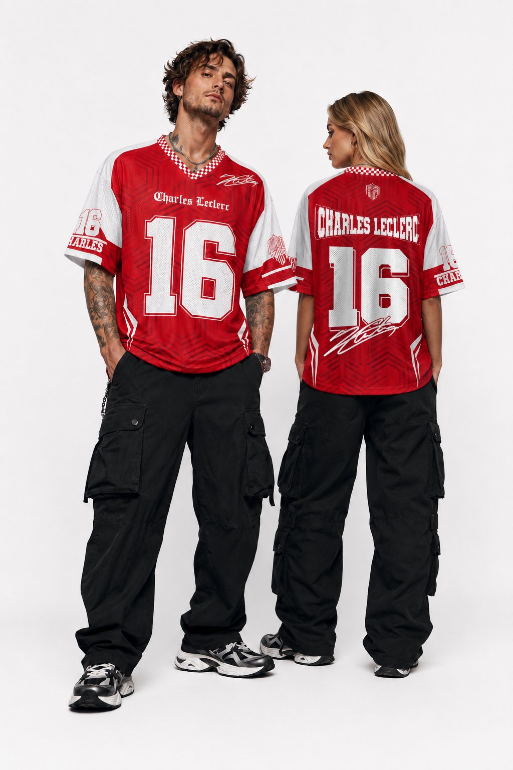 Leclerc #16 Racing Mesh Football Jersey