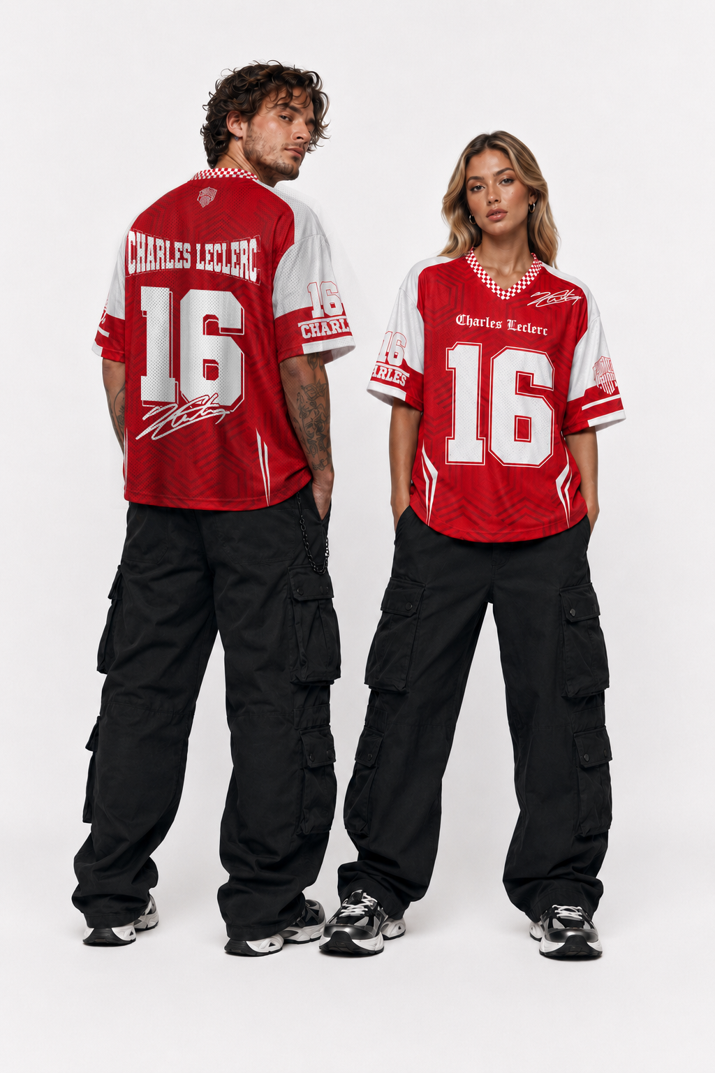 Leclerc #16 Racing Mesh Football Jersey