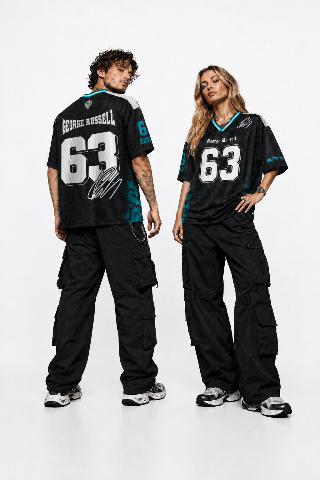 Russell #63 Racing Mesh Football Jersey