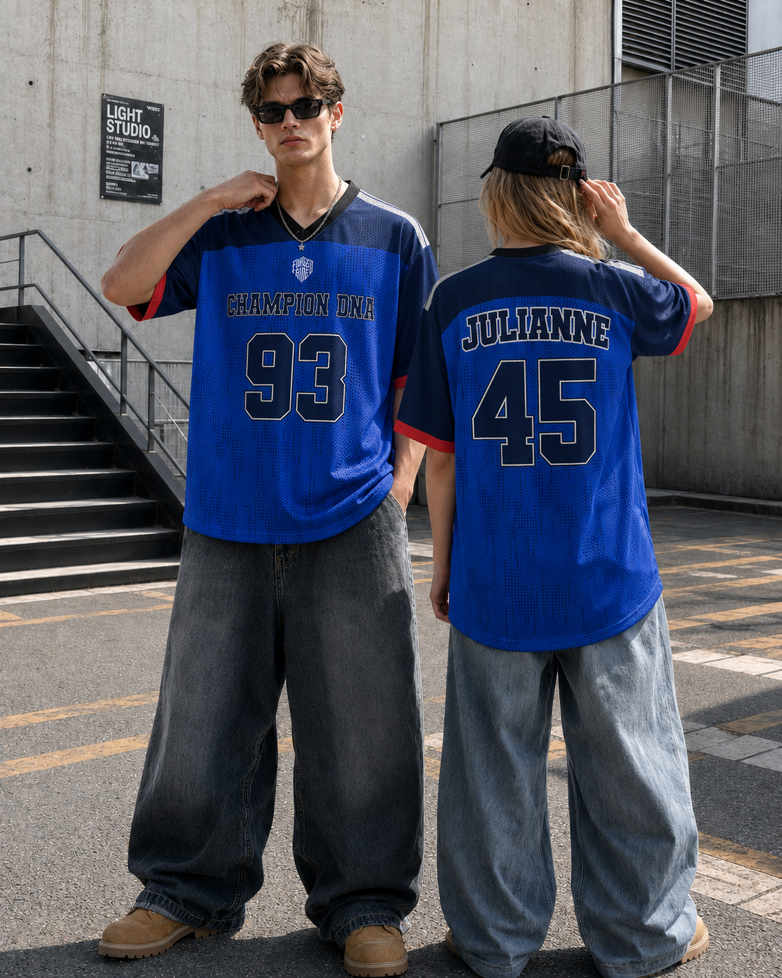 [Personalized] RB Racing Name & Number - Mesh Football Jersey