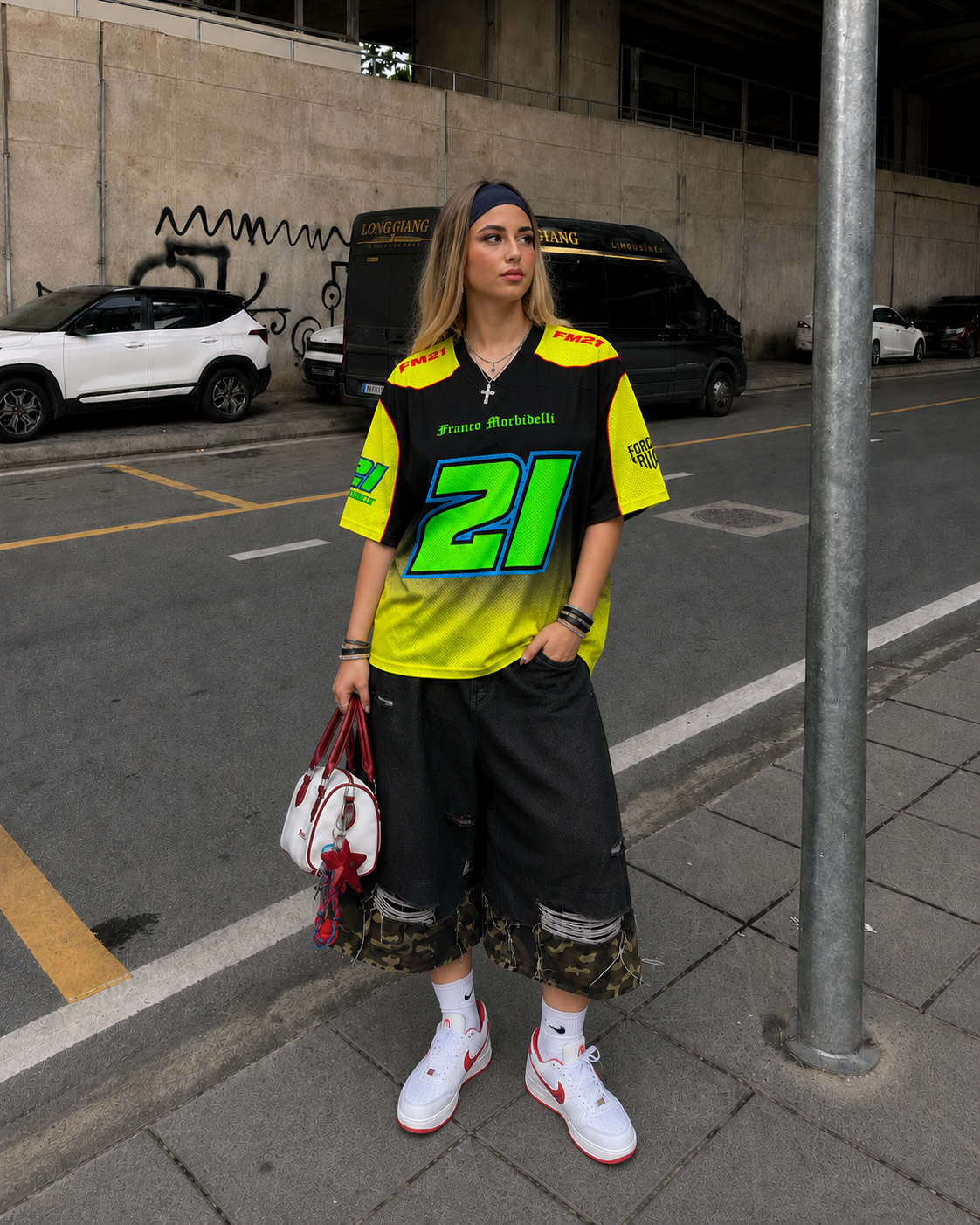 'MT' Franky 21 VR46 Racing Mesh Football Jersey