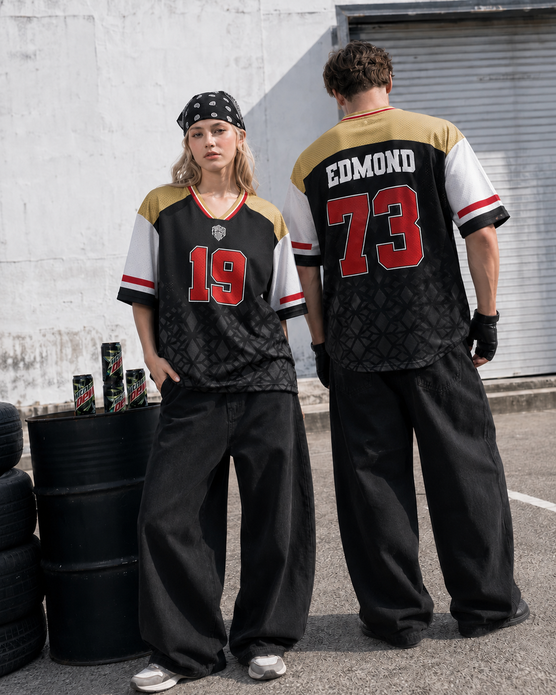 Custom V-Series Inspied Name & Number Racing Mesh Football Jersey