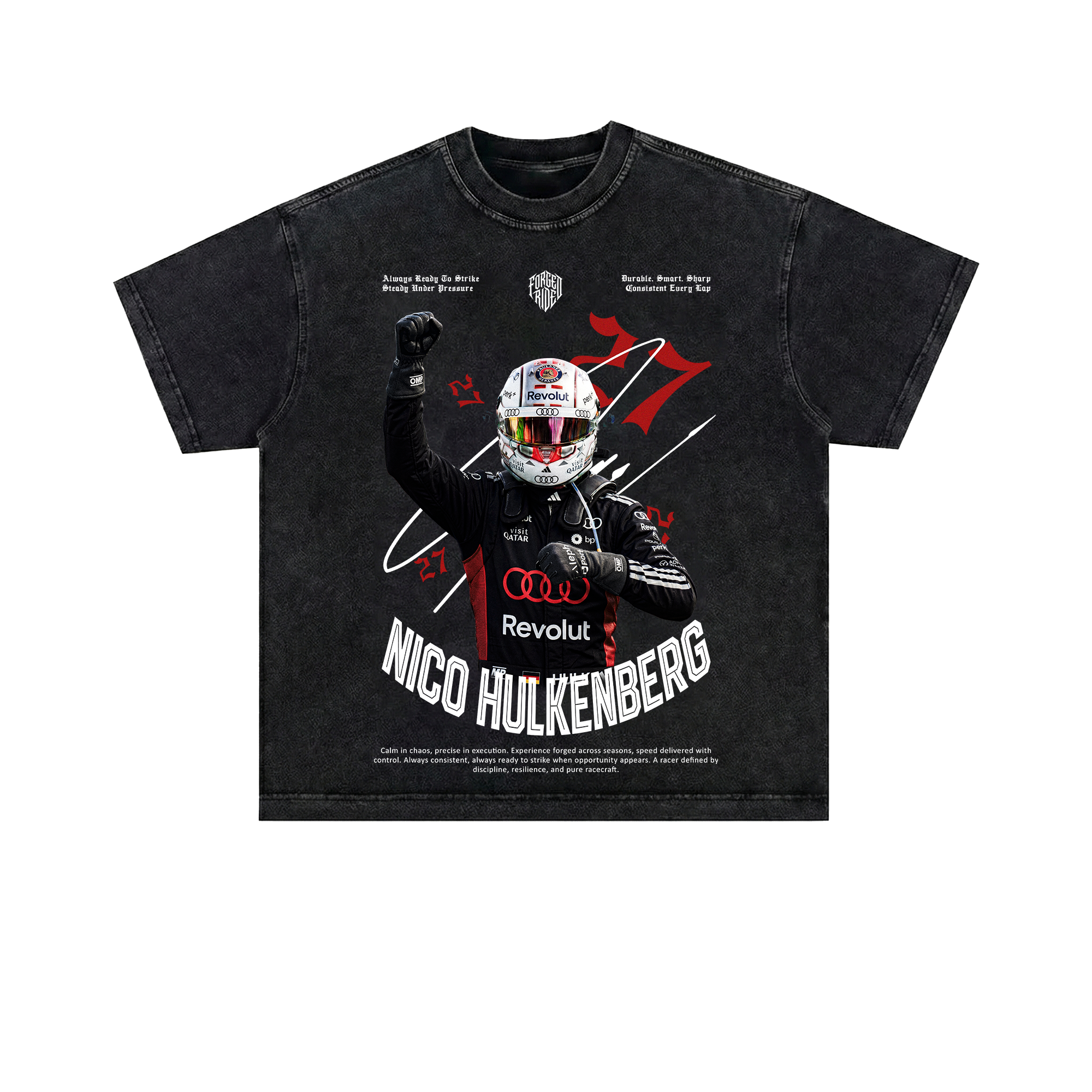 Nico F1 Number 27 Racing Fan Gear Mineral Washed