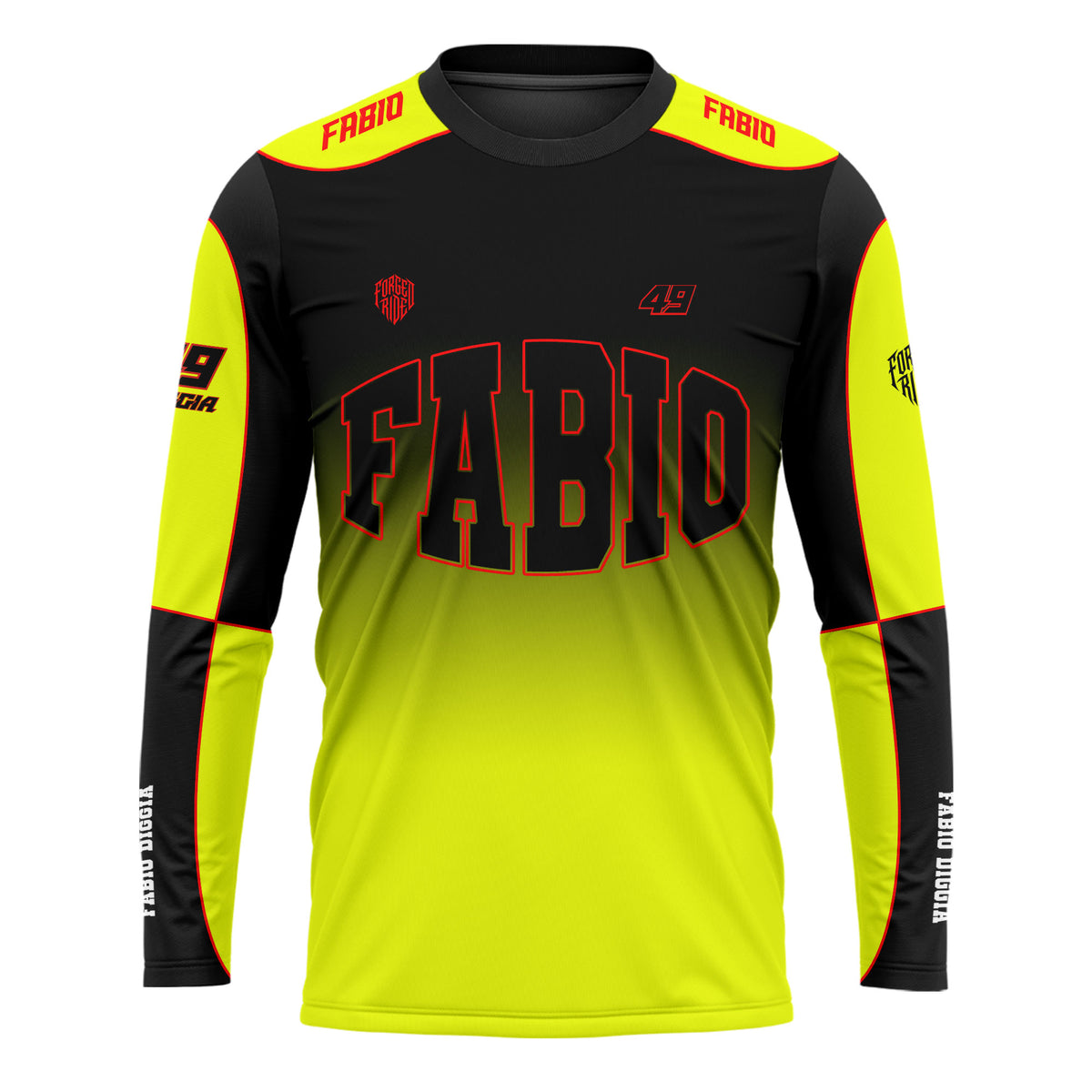 [HJ] Fabio #49 Racing Long Sleeve Jersey - Driver Apparel