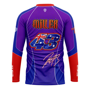 [HJ] Miller #43 Long Sleeve Racing Jersey - Racing Fan Apparel