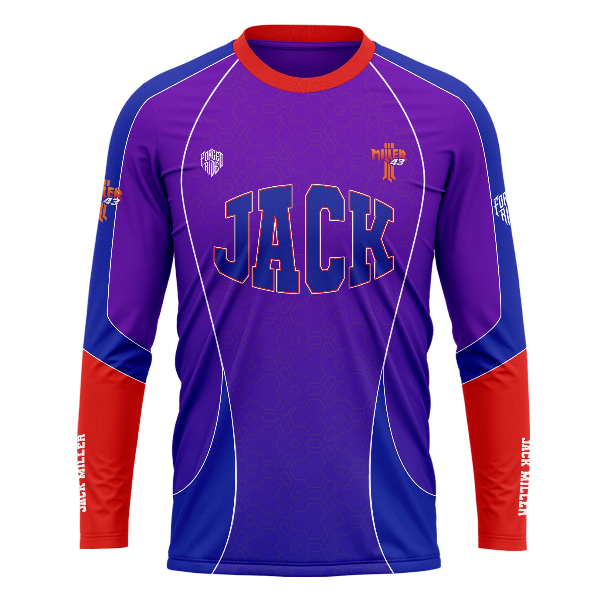 [HJ] Miller #43 Long Sleeve Racing Jersey - Racing Fan Apparel