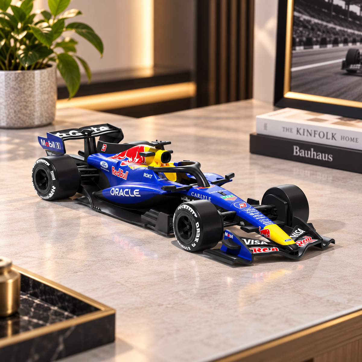 RB Racing Car 3D Printed Gift - F1 Fan Desk Decor