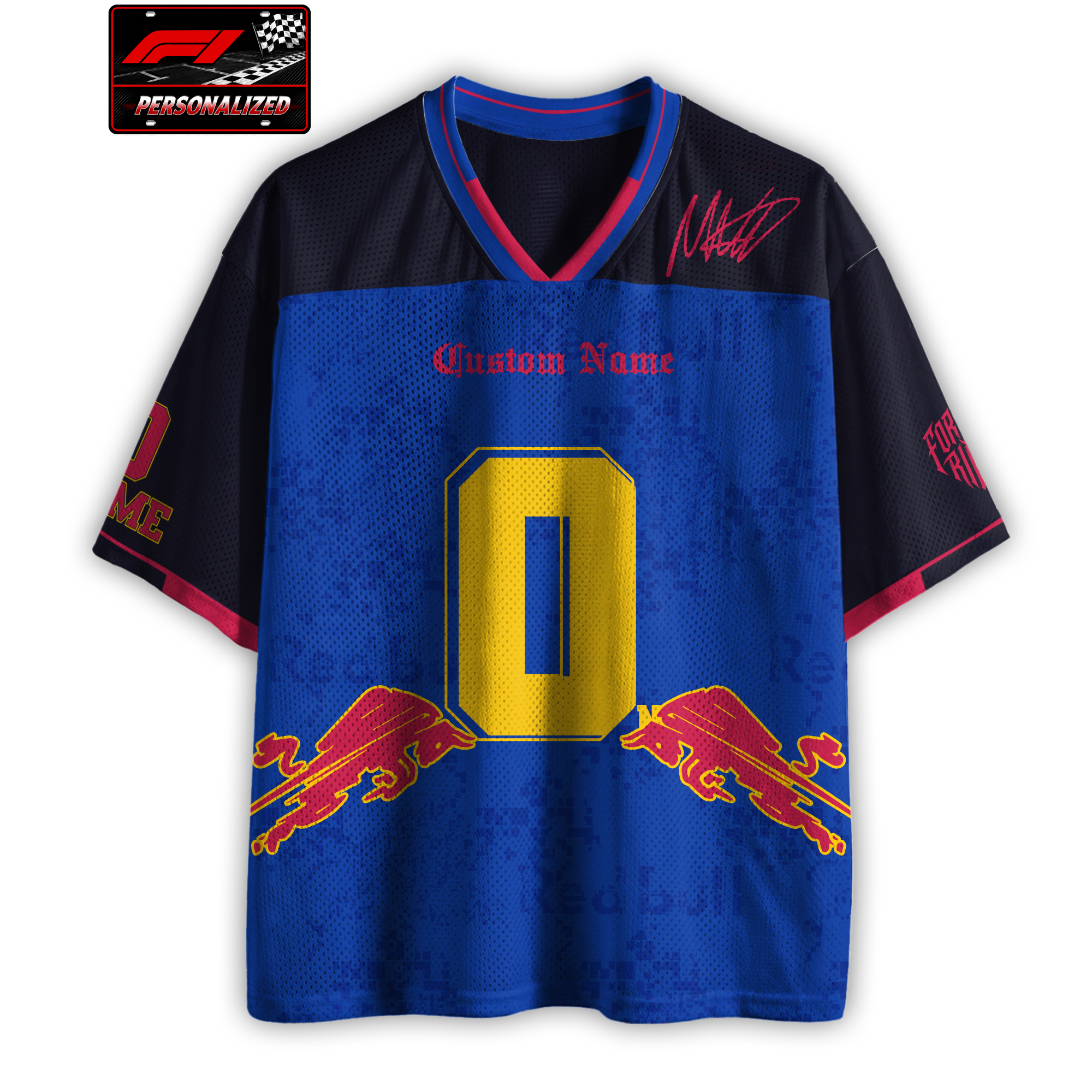 [Personalisiert] RB Racing Name & Nummer - Football Mesh-Trikot
