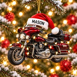 [Personalized] Custom Motorcycle Christmas Ornament-  Motorcycle Lover Xmas Gift