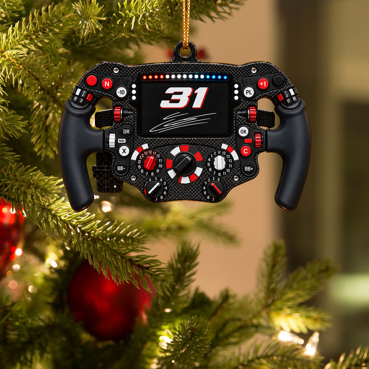 Ocon #31 Racing Suncatcher Ornament - Christmas Tree Ornament