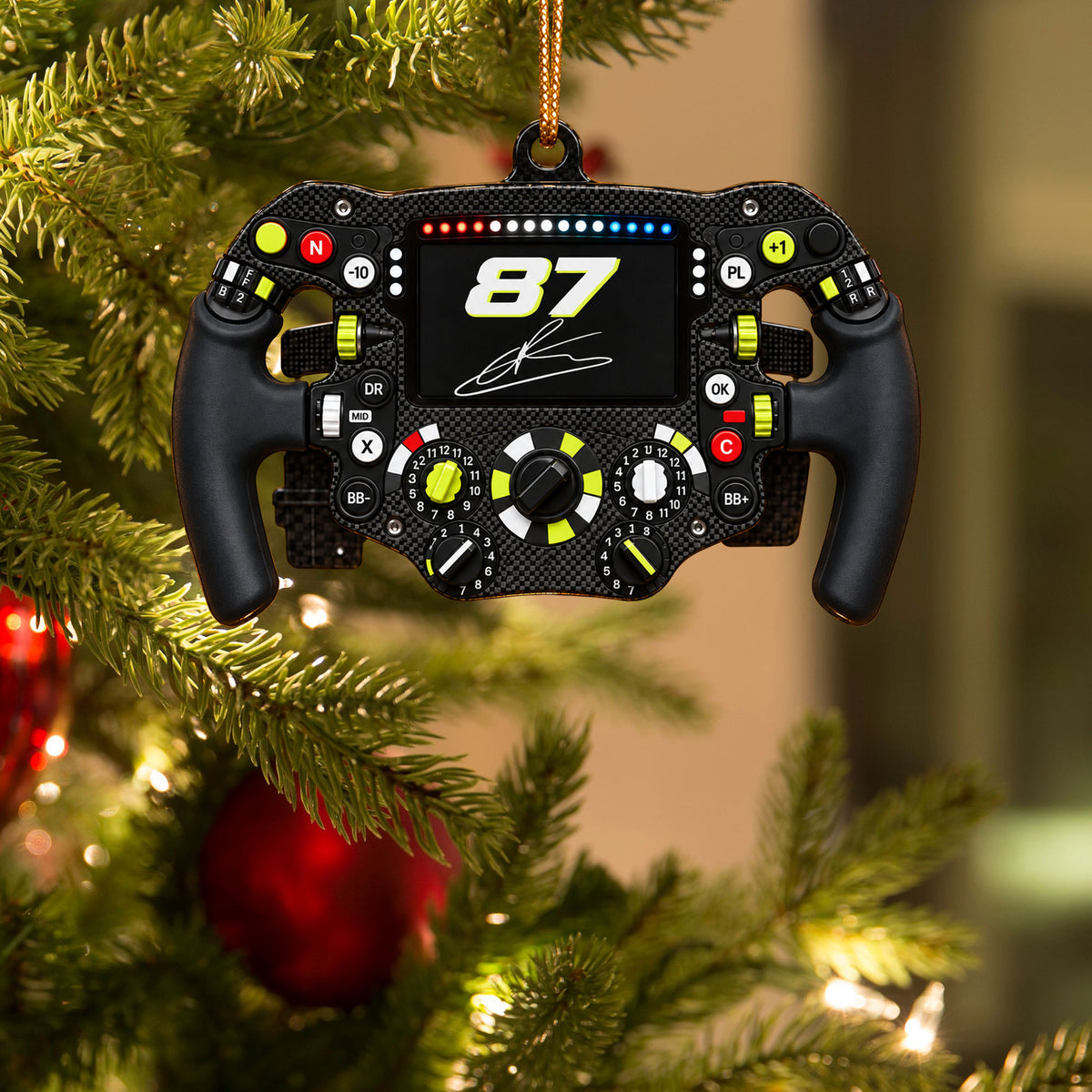 Bearman #87 Racing Suncatcher Ornament - Christmas Tree Ornament