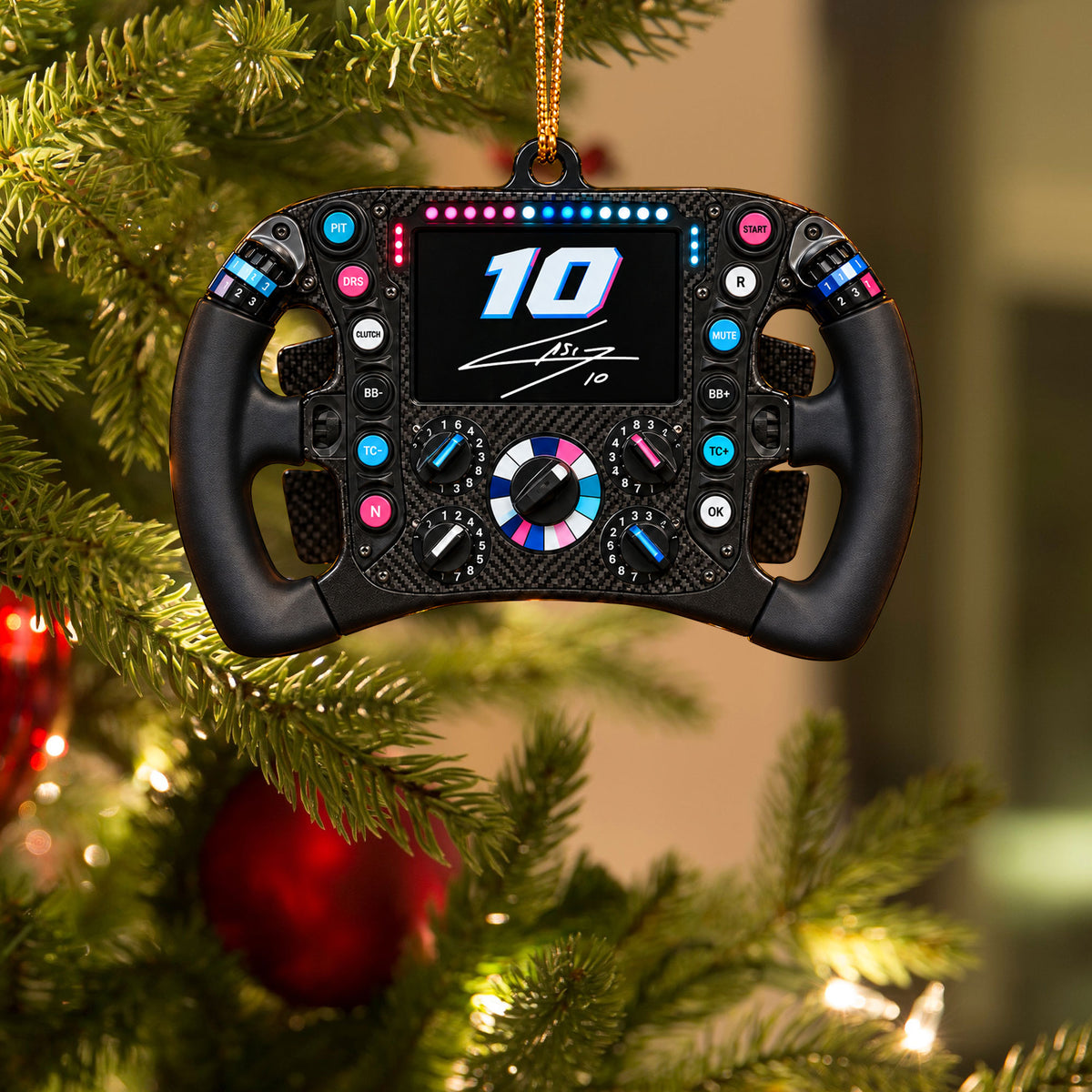 Gasly #10 Racing Suncatcher Ornament - Christmas Tree Ornament