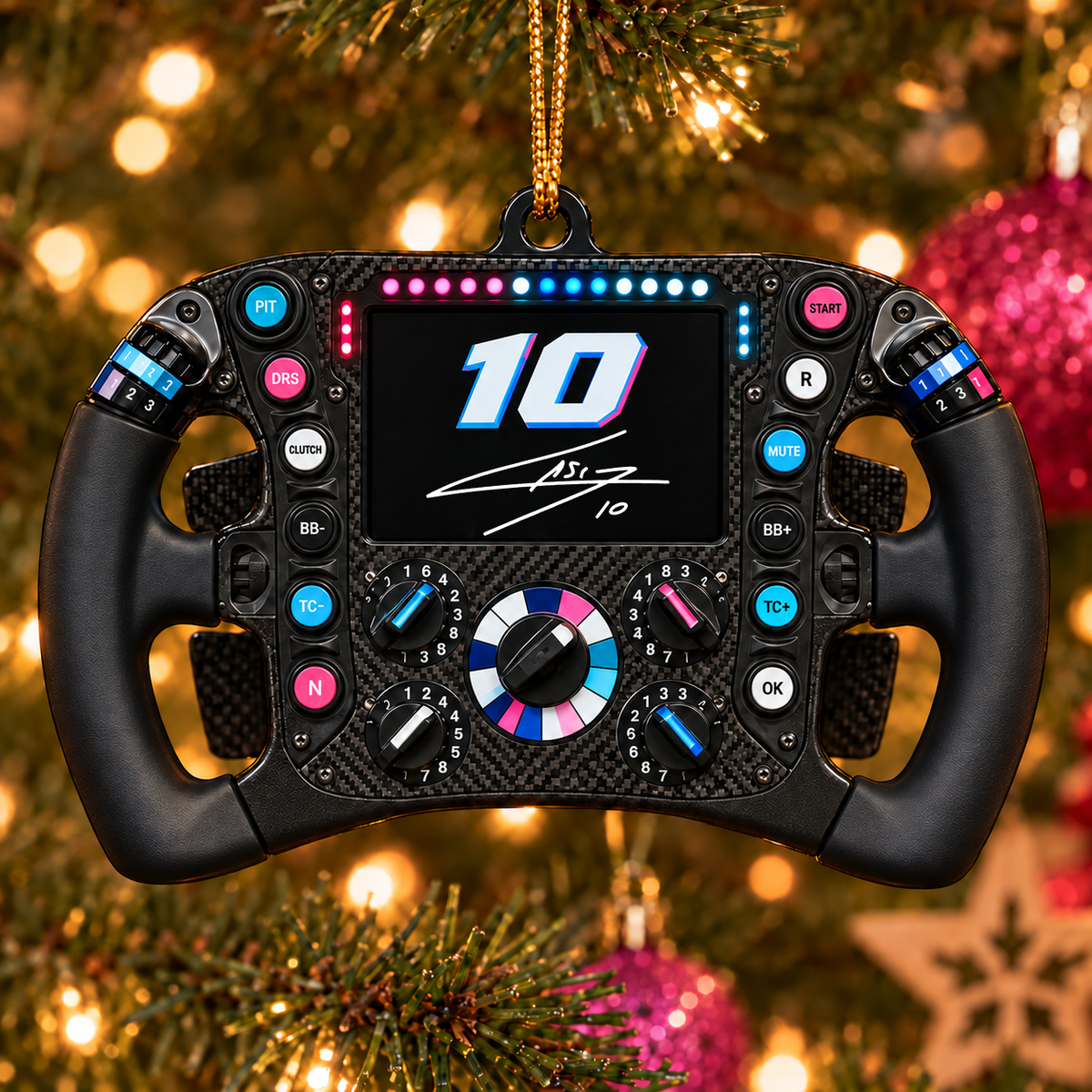 Gasly #10 Racing Suncatcher Ornament - Christmas Tree Ornament