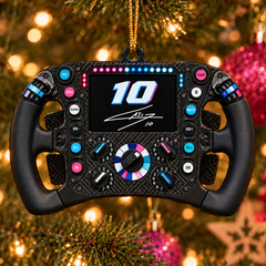 Gasly #10 Racing Suncatcher Ornament - Christmas Tree Ornament