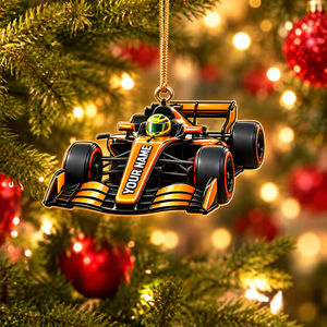 [Personalized] Racing Car Christmas Ornament - Name Xmas Tree Hanging Decor