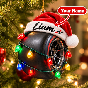 [Personalized] Santa Tire Christmas Tree Ornament - Holiday season decor