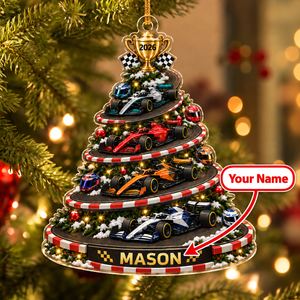 [Personalized] Racing Tree Ornament - Holiday season decor