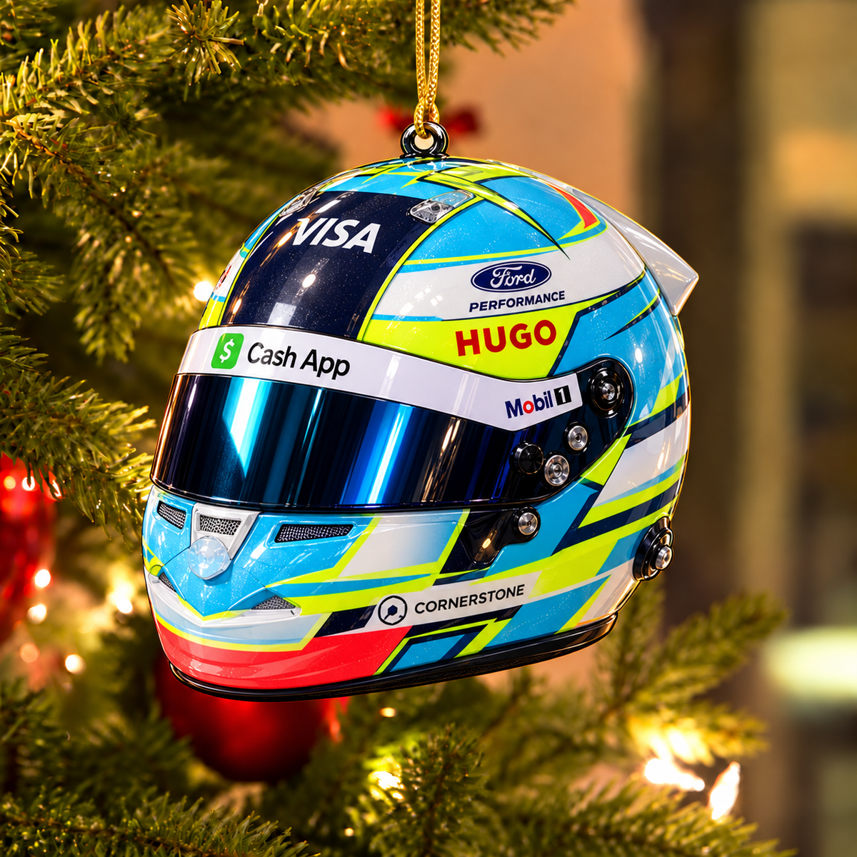Arvid #41 Helmet Ornament - Racing Christmas Tree Decoration