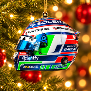 Kimi #12 Racing Helmet Christmas Tree Ornament - Holiday Tree Decor