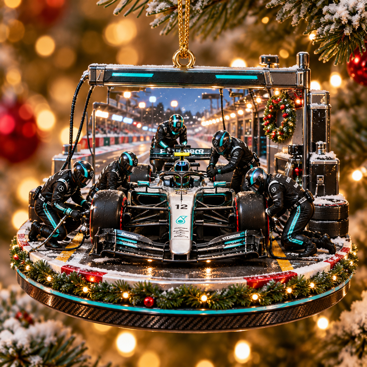 [Limited] Personalized Kimi Racing Acrylic Christmas Ornaments - Xmas Tree Hanging Decor