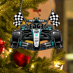 Racing Car Christmas Tree Ornament - Suncatcher Holiday Decor