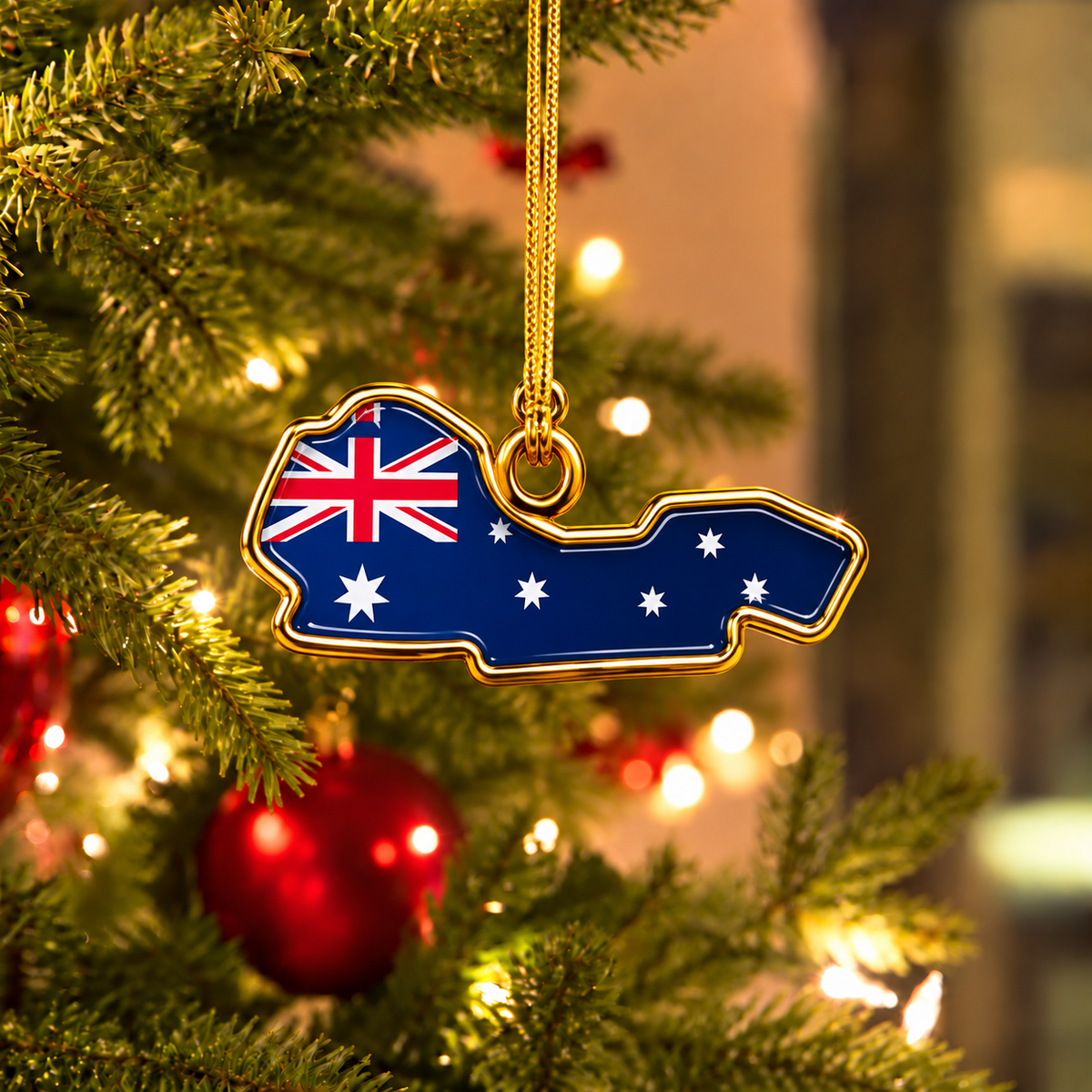 Melbourne Circuit Track Map Ornament - Christmas Tree Decoration
