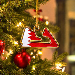 Bahrain Circuit Map Hanging Ornament - Christmas Tree Decoration