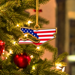 American F1 Circuit Map Hanging Ornament - Christmas Tree Decoration