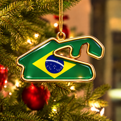 Brazil Grand Prix Track Ornament - Motorsport Holiday Decor