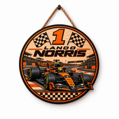 [Personalized] Lando #1 Wooden Wall Sign - Motorsport Car Fan Gift